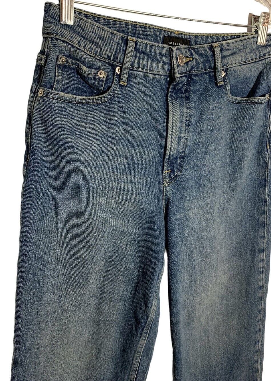 Free Assembly Women's Size 10 Dark Blue Crop Wide Leg Jeans - Picture 12 of 12